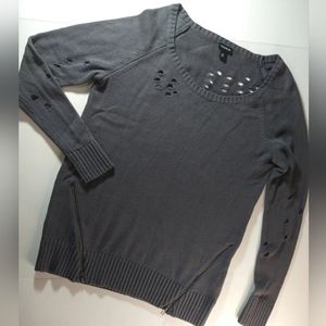 Torrid Distressed Sweater with zippers. Size 1
